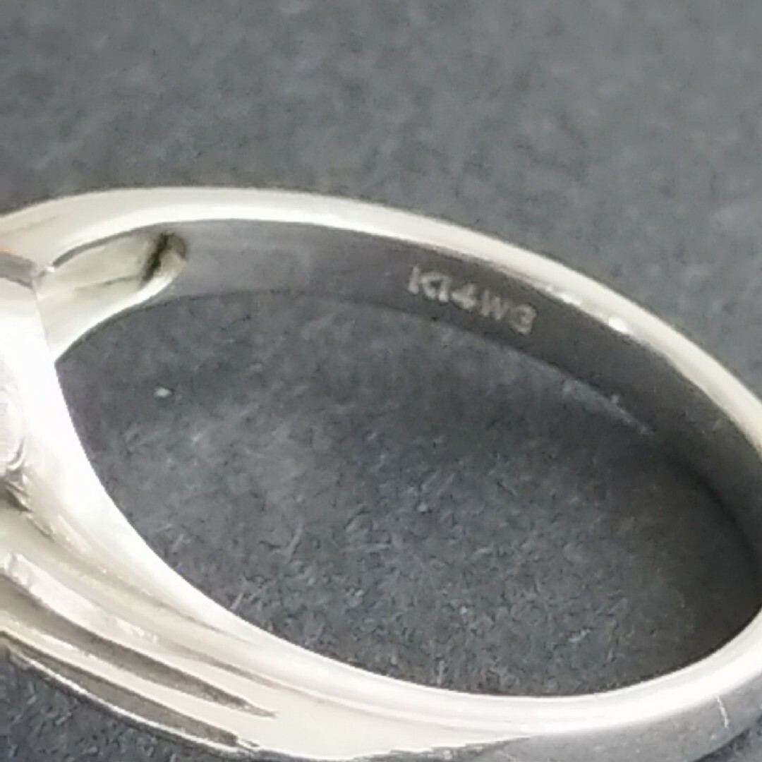 １１号 Ｋ14WG天然石ルビー花リング レディースのアクセサリー(リング(指輪))の商品写真