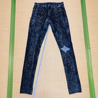 AMIRI - AMIRI アミリ☆MX2 ダメージ加工蛇腹レザー切替バイカーデニム