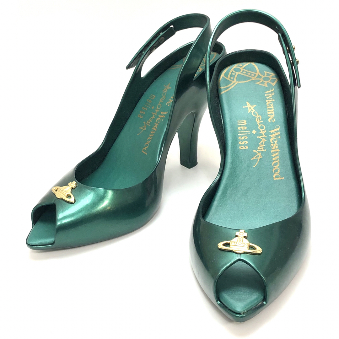 Vivienne Westwood(ヴィヴィアンウエストウッド)のヴィヴィアン　ラバー　パンプス　緑色系　サイズ37 18679821 レディースの靴/シューズ(ハイヒール/パンプス)の商品写真