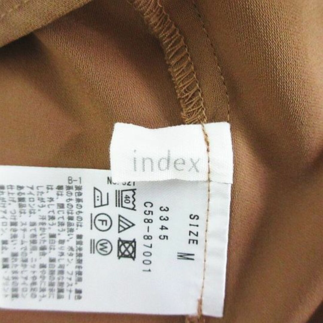 INDEX(インデックス)のインデックス ブラウス ノースリーブ キーネック 肩フリル プルオーバー M 茶 レディースのトップス(シャツ/ブラウス(半袖/袖なし))の商品写真