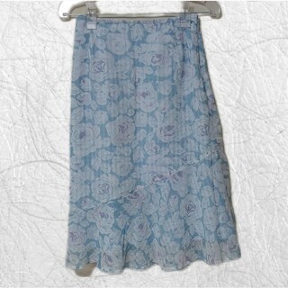 SOPHIA 薔薇 フレアスカート ブルー フェミニン ソフィア(ひざ丈スカート)
