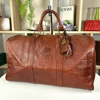 マルベリー(Mulberry)の美品 Mulberry Campany クロコ型押し ボストンバッグ(ボストンバッグ)