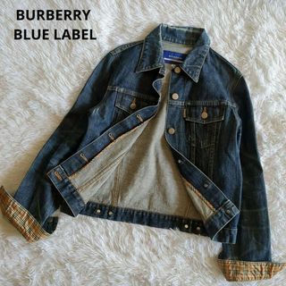 BURBERRY BLUE LABEL - バーバリーブルーレーベル デニムジャケット Gジャン ノバチェック柄 38