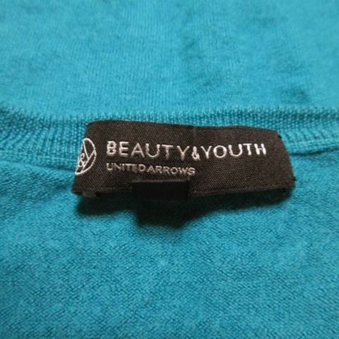 BEAUTY&YOUTH UNITED ARROWS(ビューティアンドユースユナイテッドアローズ)のB&Y ウールニット Vネック 長袖 S ターコイズ 210701CK7A レディースのトップス(ニット/セーター)の商品写真