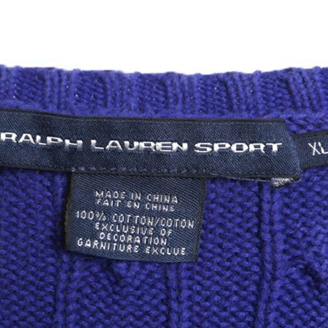 Ralph Lauren - ラルフローレン Vネック コットン ケーブル Ralph Lauren - ラルフローレン Vネック コットン ケーブル