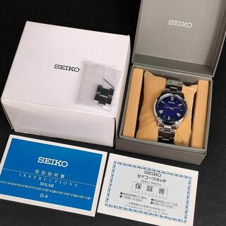 セイコー(SEIKO)の極美品【稼働品】SEIKOセイコー　V131‐0AG0ブルー　シルバー　ソーラー(腕時計(アナログ))