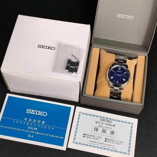 セイコー(SEIKO)の極美品【稼働品】SEIKOセイコー　V131‐0AG0ブルー　シルバー　ソーラー(腕時計(アナログ))