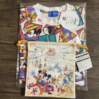 ディズニー(Disney)のTシャツ　Mサイズ　メイクユアフェイバリット　ディズニー40周年　きんちゃく(キャラクターグッズ)