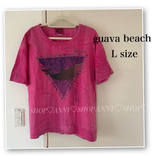 guava beach♡Tシャツ♡男女兼用♡ハワイ♡イルカ♡ピンク♡タイダイ古着(Tシャツ/カットソー(半袖/袖なし))