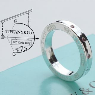 ティファニー(Tiffany & Co.)の極美品 ティファニー 1837 サークル ピンクサファイア リング 7.5号(リング(指輪))