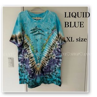 LIQUID BLUE♡古着♡メンズ♡大きいサイズ♡水色♡海外♡派手♡90年代(Tシャツ/カットソー(半袖/袖なし))