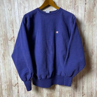 チャンピオン(Champion)のチャンピオン　リバースウイーブ　90Ｓ刺繍タグ　青紫　刺繍目玉ロゴ　メンズ古着(その他)