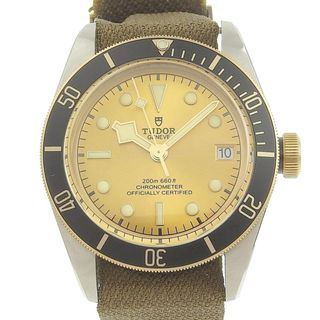 チュードル(Tudor)の【TUDOR】チュードル チューダー ヘリテージ ブラックベイ 79733N ステンレススチール×YG×ファブリック カーキー 自動巻き メンズ ゴールド文字盤 腕時計(腕時計(アナログ))