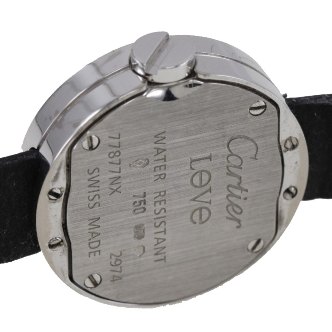 Cartier(カルティエ)の【CARTIER】カルティエ ラブウォッチ WE801231 K18ホワイトゴールド×クロコダイル×ダイヤモンド 黒 クオーツ レディース ピンク文字盤 腕時計 レディースのファッション小物(腕時計)の商品写真