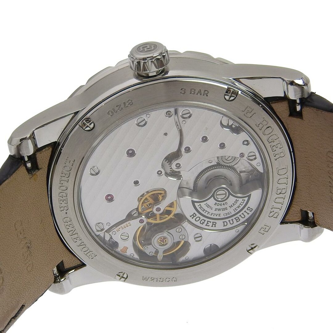 ROGER DUBUIS(ロジェデュブイ)の【ROGER DUBUIS】ロジェ・デュブイ エクスカリバー42 DBEX0443 ステンレススチール×クロコダイル 黒 自動巻き スモールセコンド メンズ シルバー文字盤 腕時計 メンズの時計(腕時計(アナログ))の商品写真