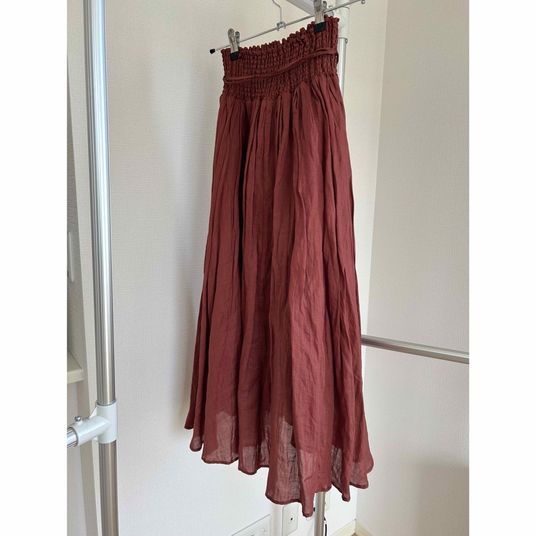 Mila Owen(ミラオーウェン)のミラオーウェン スカート ブラウン フレア レディースのスカート(ロングスカート)の商品写真