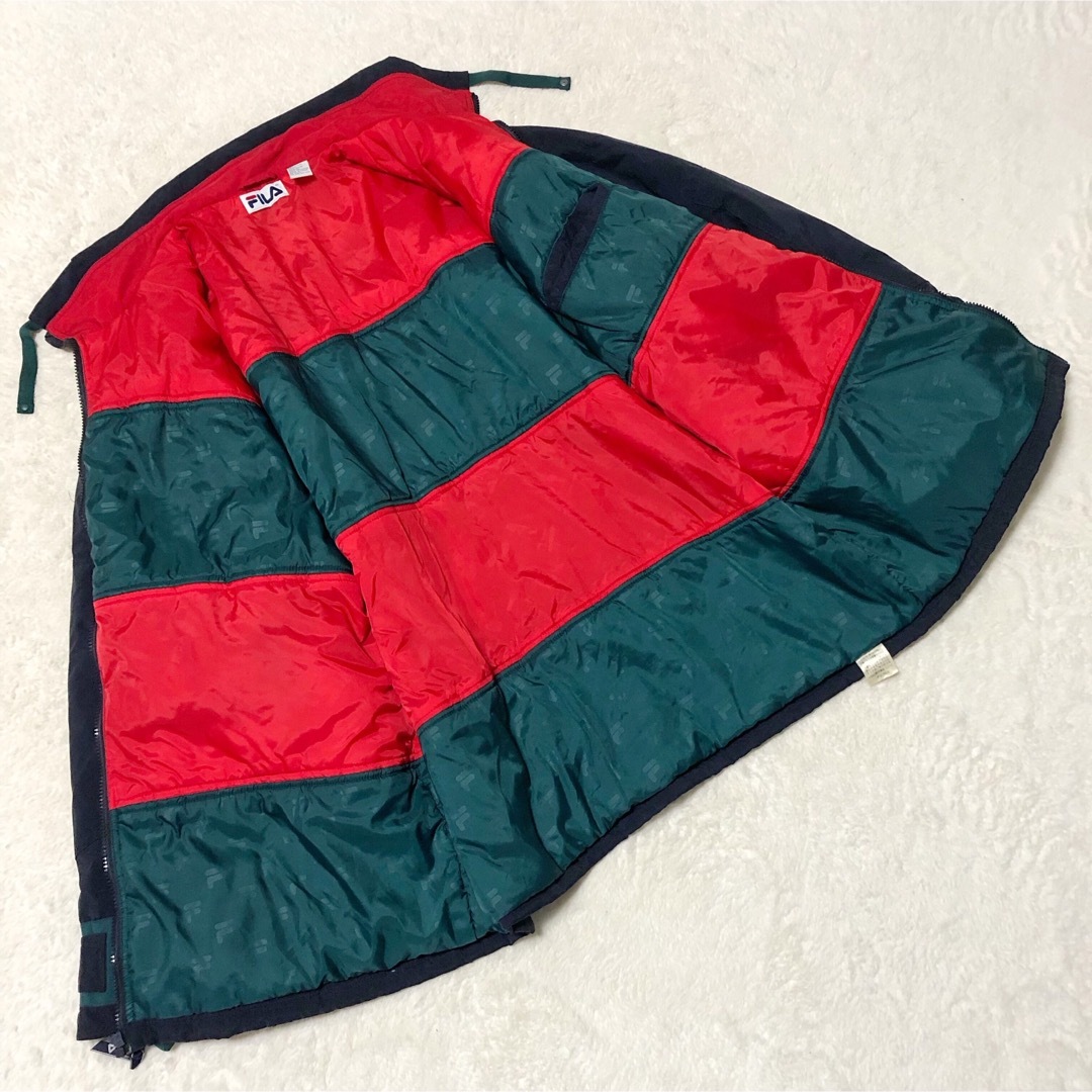 FILA(フィラ)の【美品】ヴィンテージ　90s FILA ロゴ刺繍 ナイロンジャケット　ダウン メンズのジャケット/アウター(ナイロンジャケット)の商品写真