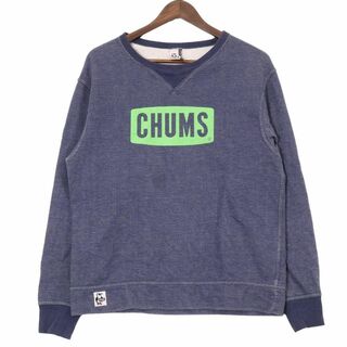CHUMS - CHUMS チャムス レディース ロゴ ネイビー スウェット トレーナー