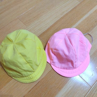 カラー帽子　黄色　ピンク　保育園　幼稚園(帽子)