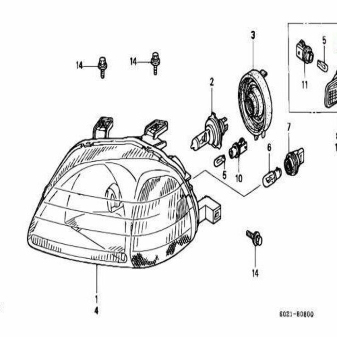 ホンダ(ホンダ)のホンダ ランプユニット シビック 左 サイドターン ×1  メーカー純正品 自動車/バイクの自動車(車種別パーツ)の商品写真