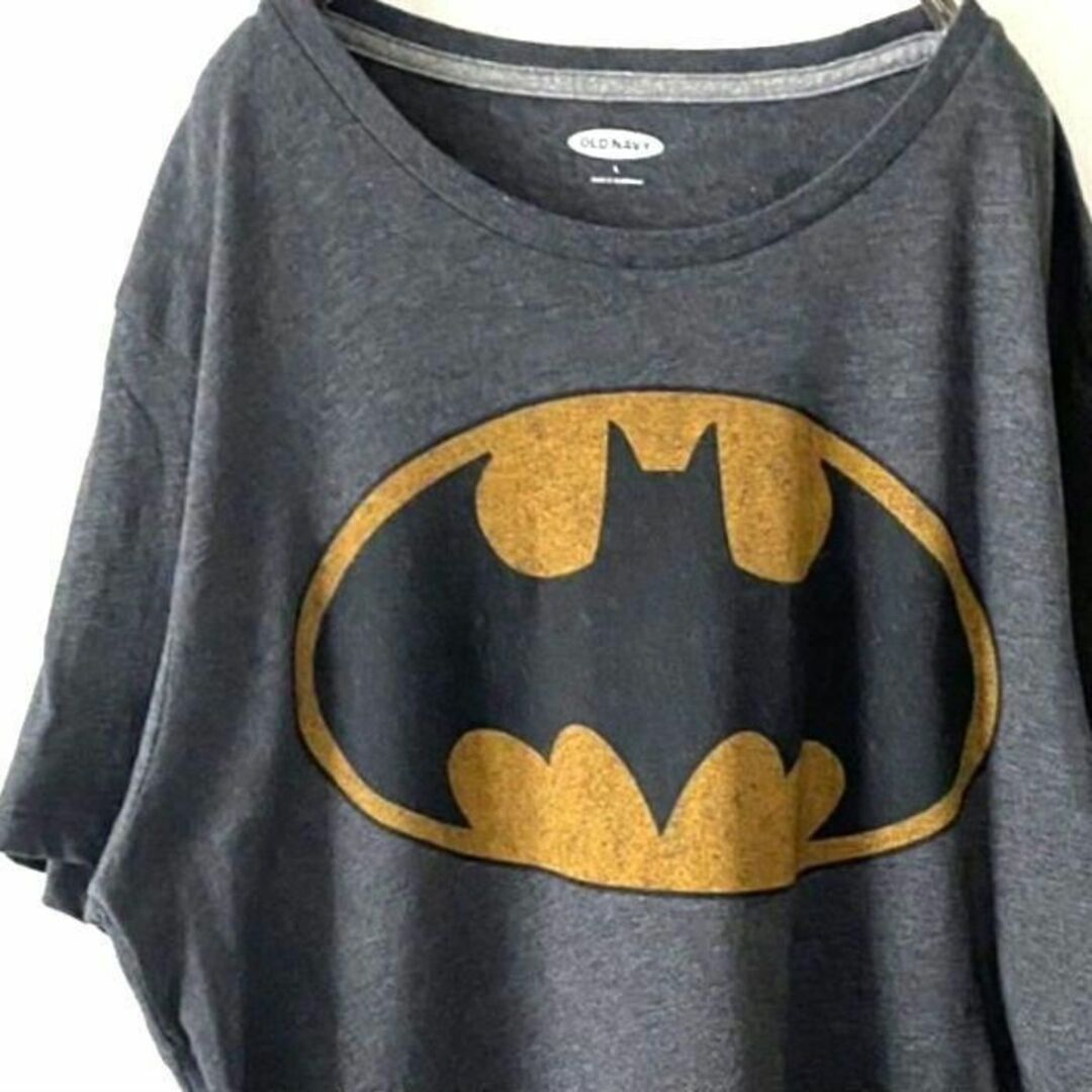 Old Navy(オールドネイビー)のオールドネイビー バットマン ロゴ Tシャツ L グレー 灰色 古着 その他のその他(その他)の商品写真