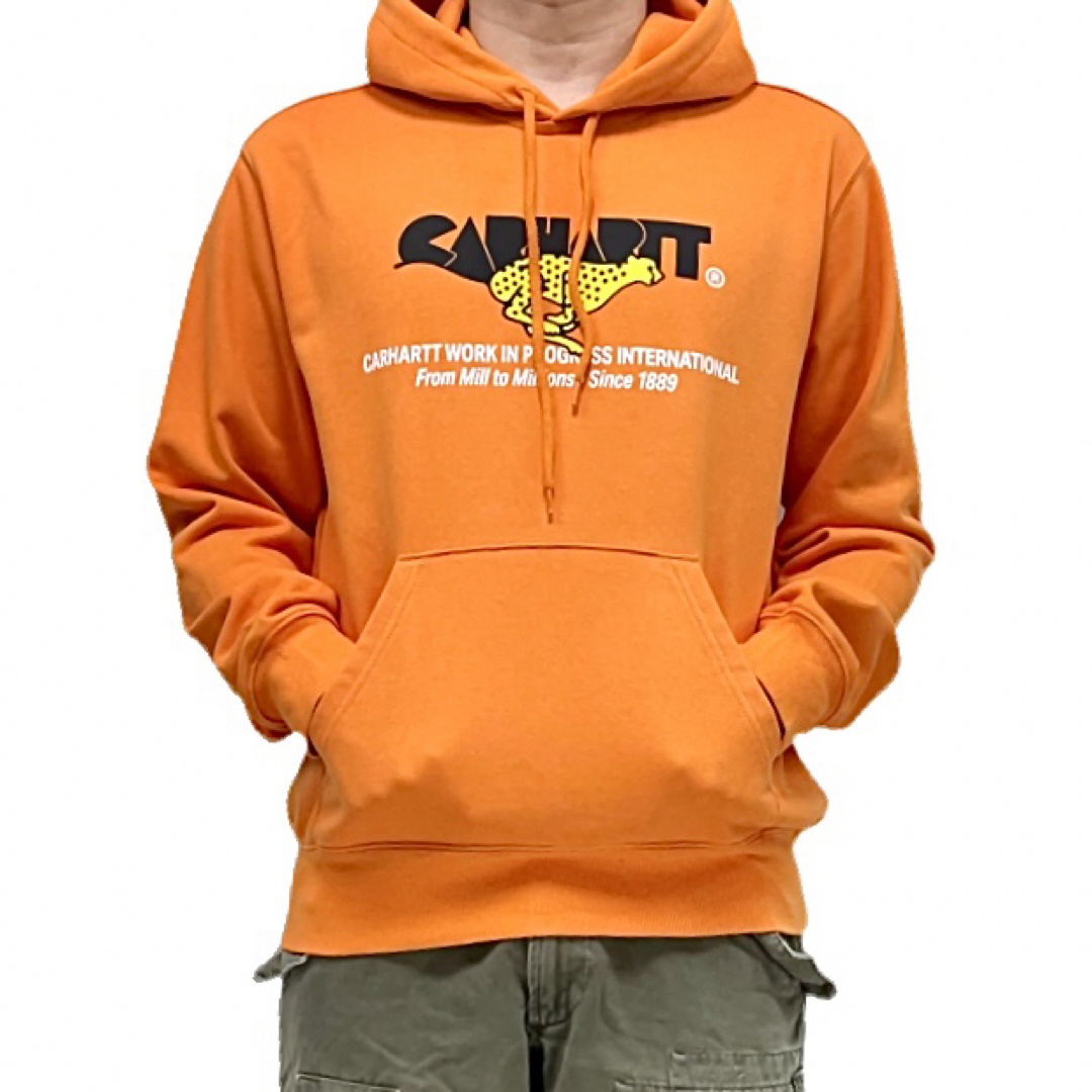 Charhartt WIP(カーハートダブリューアイピー)の中古 Carhartt WIP ヒョウ チーター アニマルロゴ ワーク フーディ メンズのトップス(パーカー)の商品写真