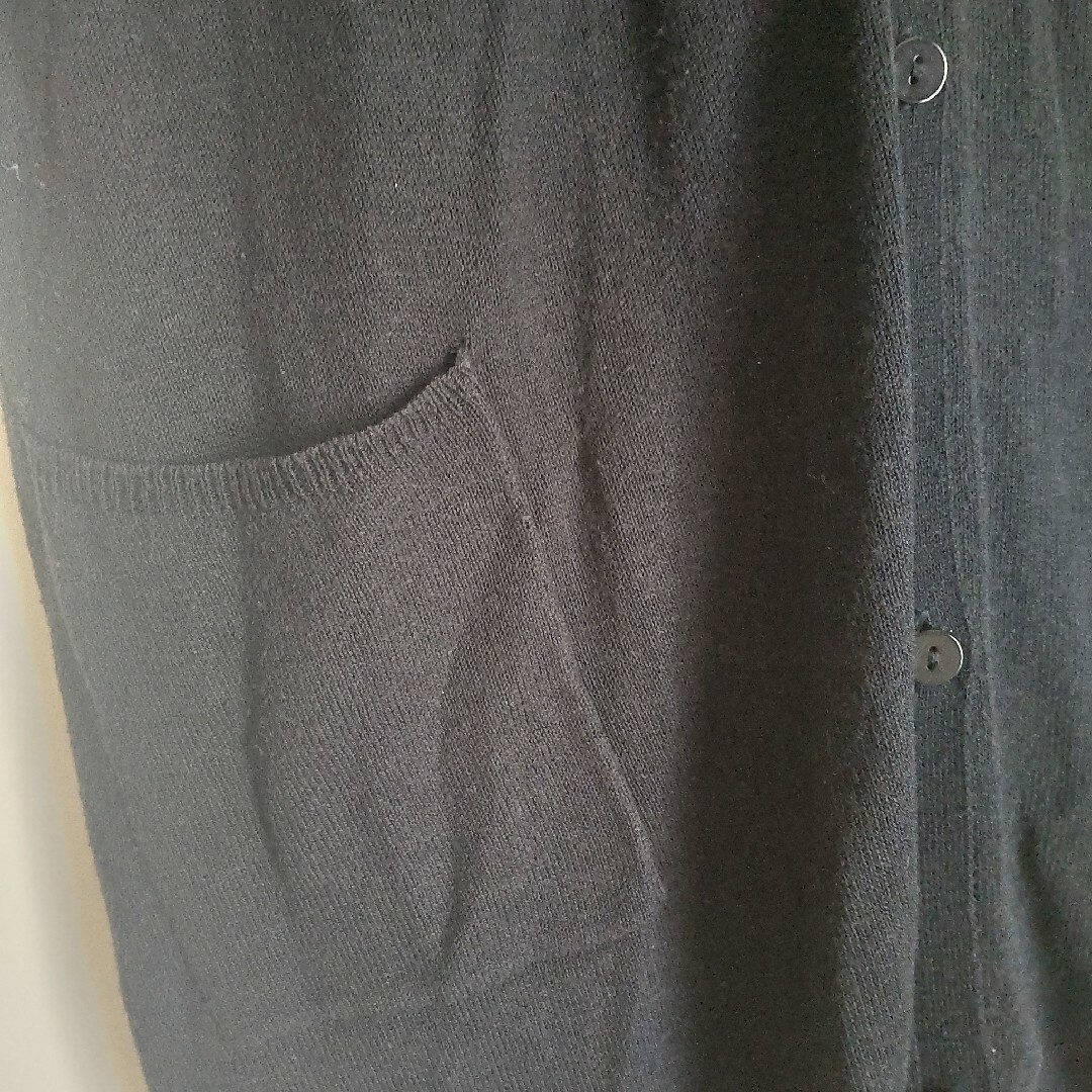 ペルソデア ブラックレーベル 七分袖 ロングカーディガン 黒 L 羽織り レディースのトップス(カーディガン)の商品写真