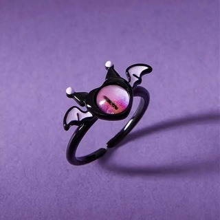 悪魔 デビル 指輪 リング 量産型 ゴスロリ かわいい 羽 黒 ブラック ピンク(リング(指輪))