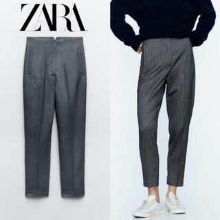 ザラ(ZARA)の11 ZARA ハイウエストパンツ M インディゴ(カジュアルパンツ)