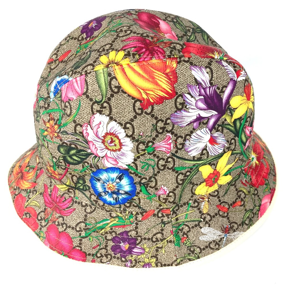 Gucci(グッチ)のグッチ GUCCI フローラ 花柄 フラワー 603988 ハット帽 帽子 バケットハット ボブハット ハット ポリエステル マルチカラー 美品 メンズの帽子(ハット)の商品写真