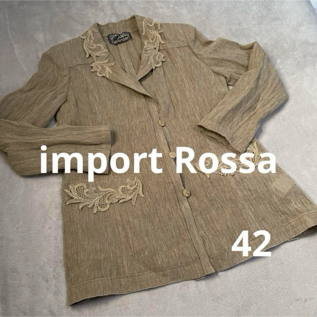 import Rossa インポートロッサ　ジャケット　麻　42 レディースのジャケット/アウター(テーラードジャケット)の商品写真