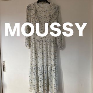 マウジー(moussy)のMOUSSY ロング丈　ワンピース　花柄　長袖(ロングワンピース/マキシワンピース)