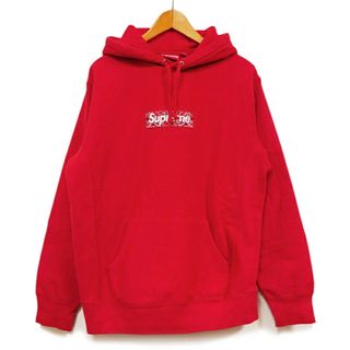 シュプリーム(Supreme)のシュプリーム ペイズリーボックスロゴ パーカー 赤 Mサイズ(パーカー)