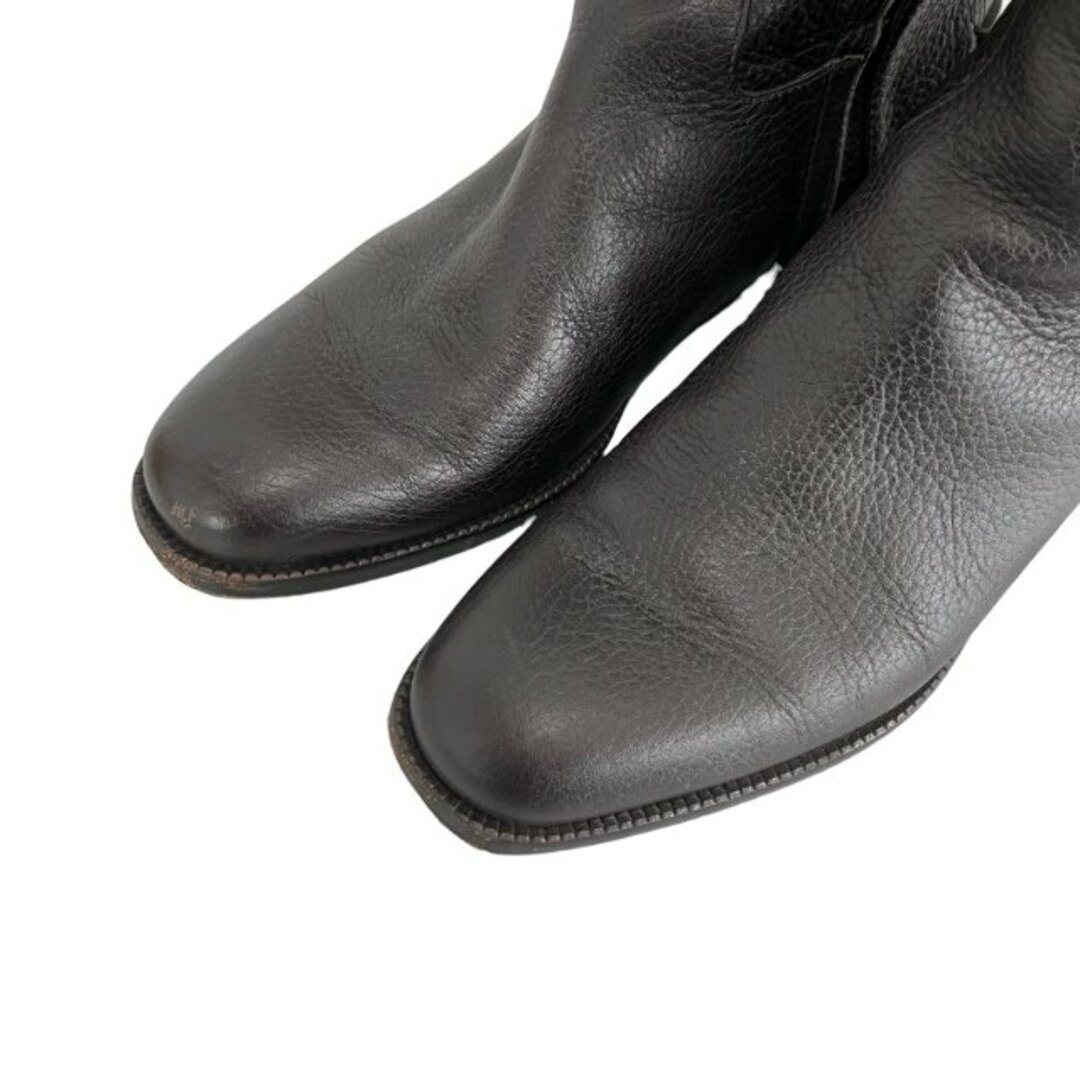 FENDI(フェンディ)のFENDI サイドジップ レザー ロング ブーツ 35 22cm ブラウン レディースの靴/シューズ(ブーツ)の商品写真