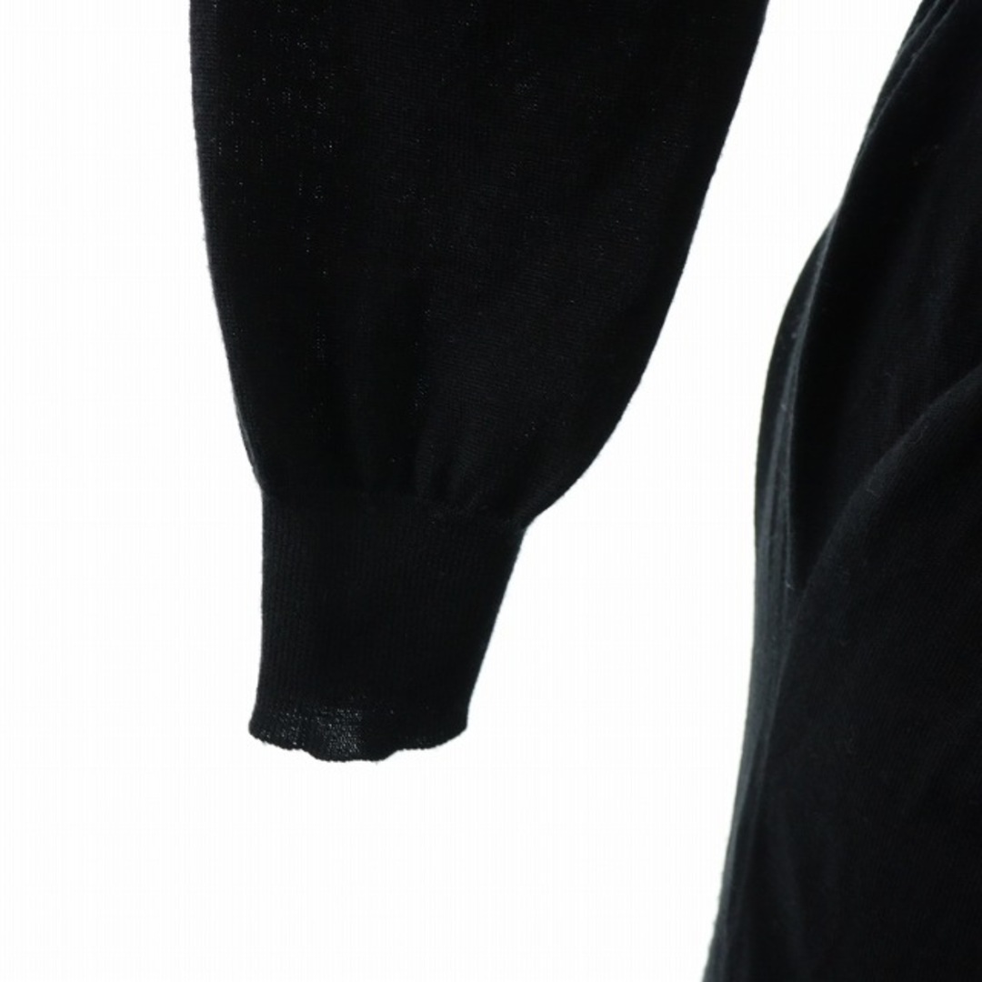 Balenciaga(バレンシアガ)のバレンシアガ ニットワンピース ひざ丈 七分袖 リボン 絹混 カシミヤ混 M 黒 レディースのワンピース(ひざ丈ワンピース)の商品写真
