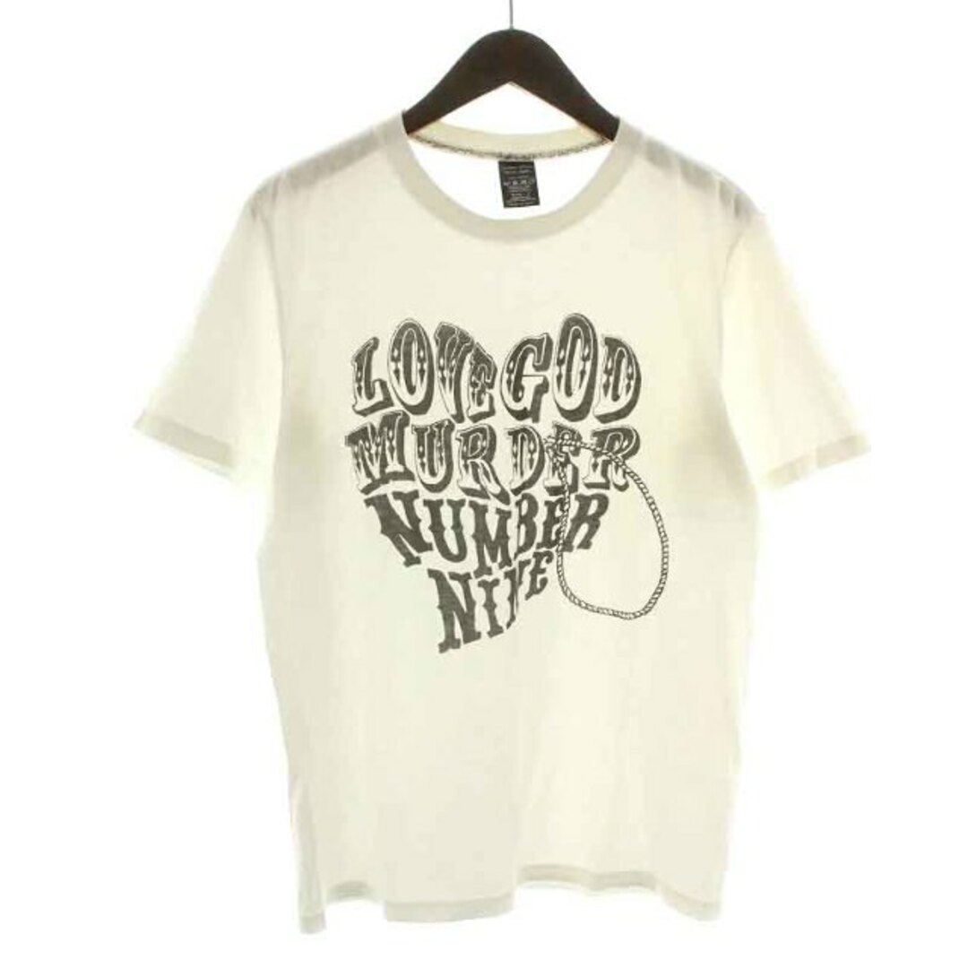 NUMBER (N)INE(ナンバーナイン)のNUMBER (N)INE Tシャツ カットソー 半袖 プリント 2 S 白 黒 メンズのトップス(Tシャツ/カットソー(半袖/袖なし))の商品写真