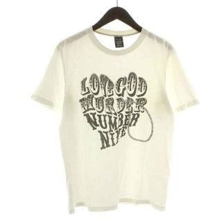 ナンバーナイン(NUMBER (N)INE)のNUMBER (N)INE Tシャツ カットソー 半袖 プリント 2 S 白 黒(Tシャツ/カットソー(半袖/袖なし))