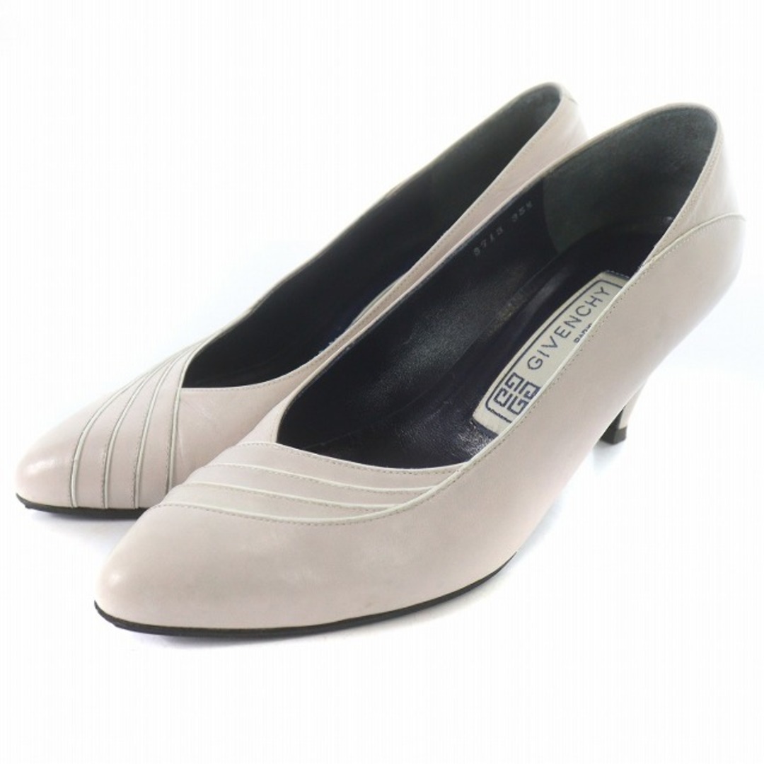 GIVENCHY(ジバンシィ)のジバンシィ パンプス プレーントゥ ヒール レザー 22.5 くすみピンク 白 レディースの靴/シューズ(ハイヒール/パンプス)の商品写真