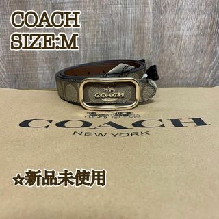 コーチ(COACH)の【新品】 COACHベルトMorgan Rectang Buckle カーキM(ベルト)