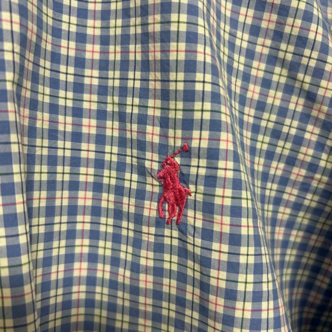 Ralph Lauren(ラルフローレン)のRalph Lauren ラルフローレン　BDシャツ　ブルーチェック　M刺繍ロゴ メンズのトップス(Tシャツ/カットソー(七分/長袖))の商品写真