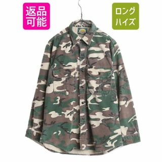 90s カベラス ウッドランド カモ シャモア クロス シャツ メンズ M 程/ 90年代 オールド Cabelas ネルシャツ フランネル アウトドア 迷彩(シャツ)