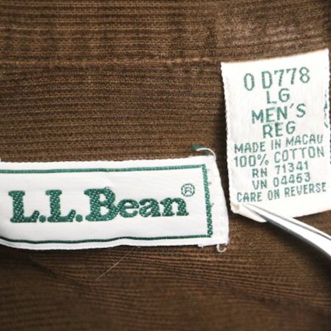 L.L.Bean(エルエルビーン)の90s エルエルビーン コーデユロイ 長袖 ボタンダウン シャツ メンズ L / 90年代 オールド LLBEAN アウトドア 長袖シャツ ポケット付き 無地 メンズのトップス(シャツ)の商品写真