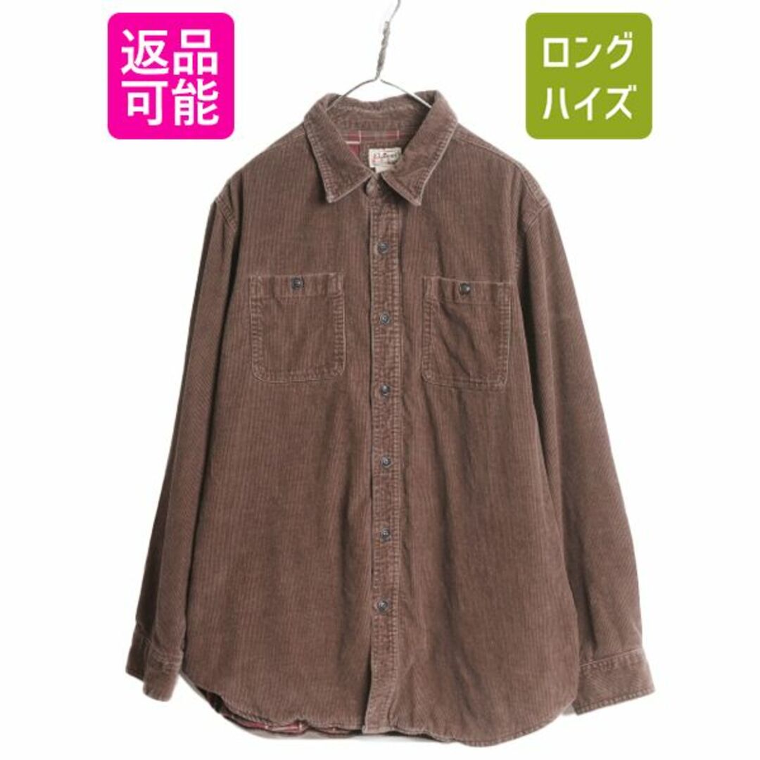 最新情報 00s 00年代 L メンズ シャツ 長袖 コーデユロイ エルエルビーン 男性用