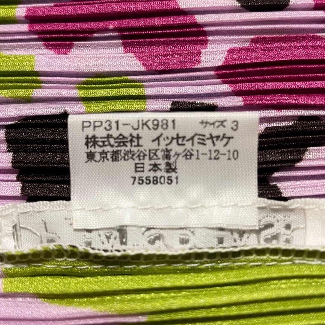 極美品　レア　プリーツプリーズ　総柄　プリント　カットソー　マルチカラー　3