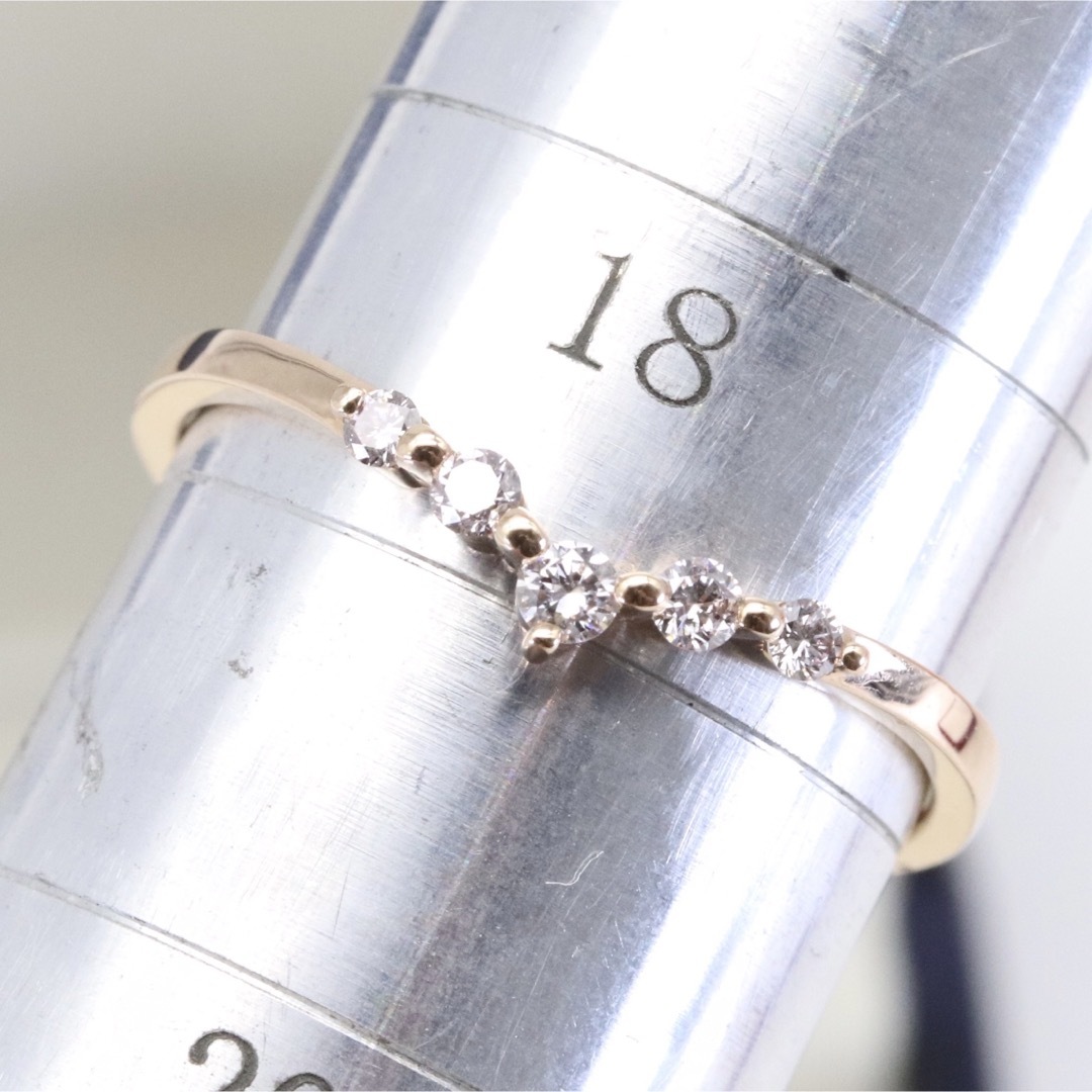 GSTV V字リング 19号 K18 ダイヤ 0.13ct レディースのアクセサリー(リング(指輪))の商品写真