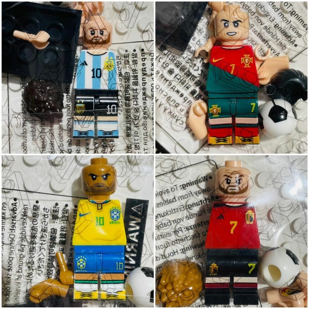 8体セットLEGO互換W杯カップサッカーAネイマール メッシ ロナウド ベンゼマ エンタメ/ホビーのフィギュア(スポーツ)の商品写真