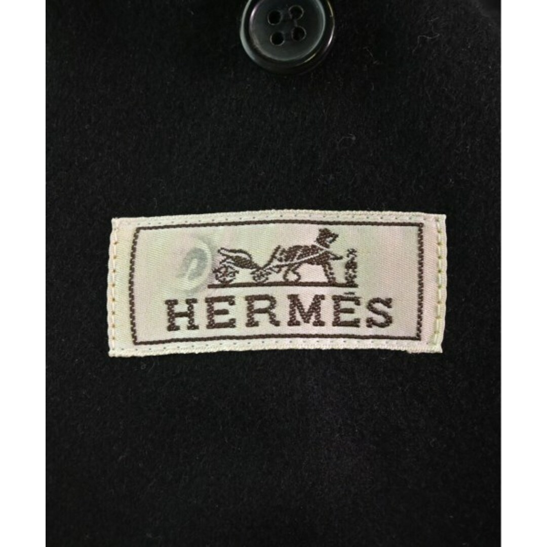 Hermes(エルメス)のHERMES エルメス ダッフルコート 50(XL位) 黒 【古着】【中古】 メンズのジャケット/アウター(ダッフルコート)の商品写真