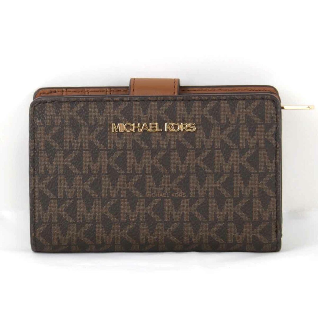 Michael Kors(マイケルコース)の美品『USED』 Michael Kors マイケルコース 二つ折り財布 レザー ブラウン【中古】 レディースのファッション小物(財布)の商品写真