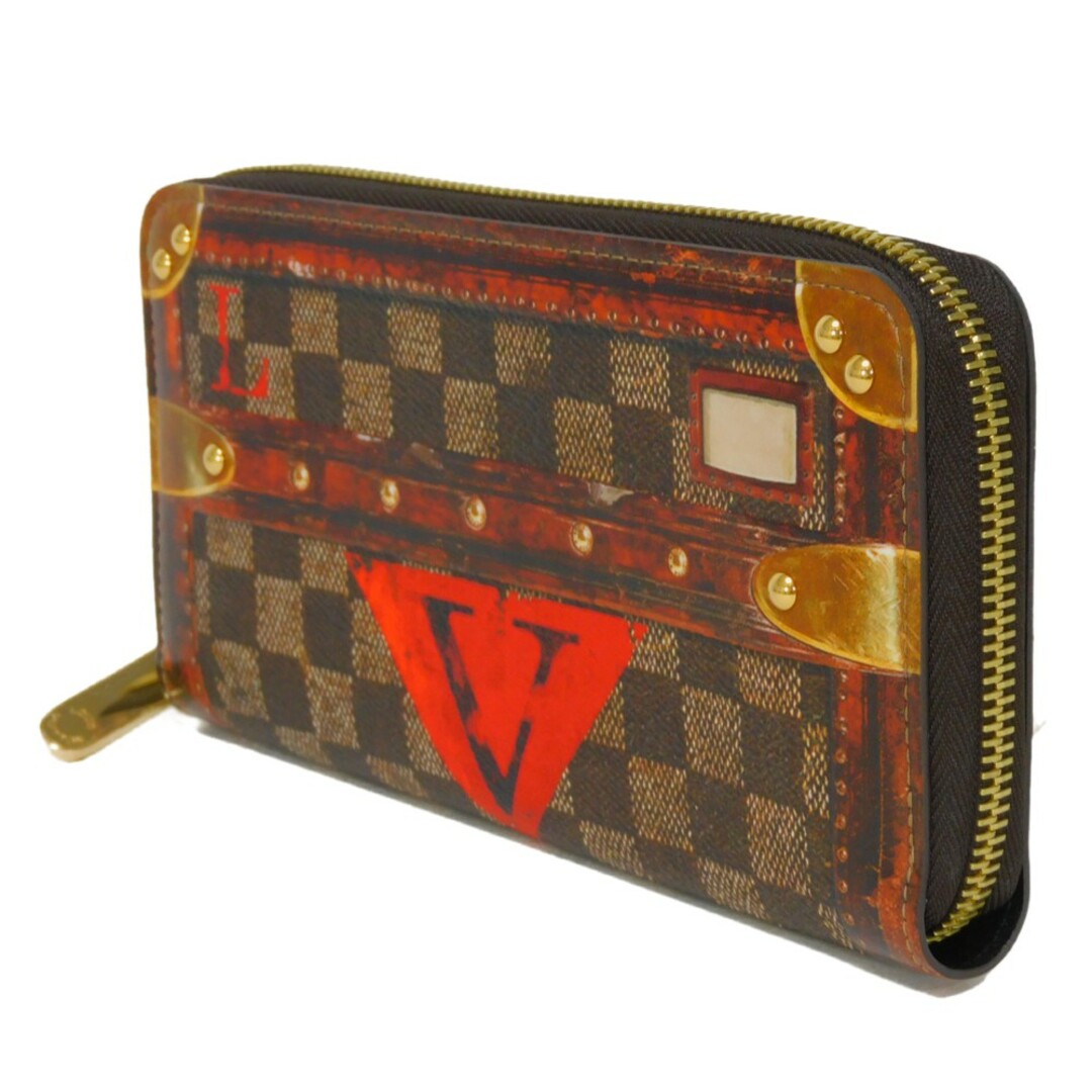 LOUIS VUITTON(ルイヴィトン)のLOUIS VUITTON ルイ・ヴィトン トランスフォームド ジッピーウォレット LVロゴ トロンプルイユ ノワール ブラウン ブラック ラウンドファスナー ロングウォレット ロングジップウォレット 18AW 美品 ダミエ トランクタイム エベヌ 長財布 M63490 レディースのファッション小物(財布)の商品写真