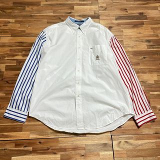 トミーヒルフィガー(TOMMY HILFIGER)のビンテージ90Ｓトミーヒルフィガー　マルチカラー　長袖シャツ　ライオンロゴ　古着(その他)